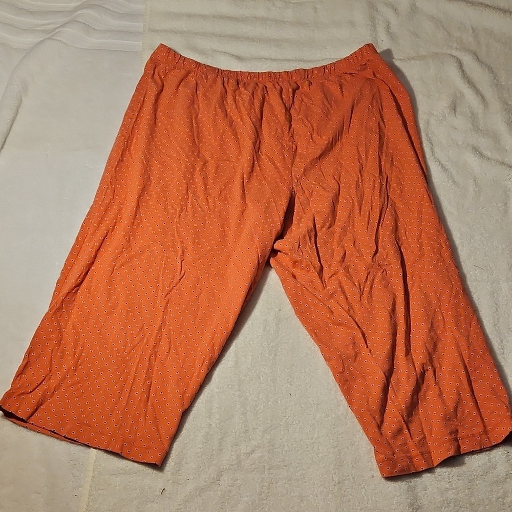 Secret Treasures Orange Polka Dot 2X Plus Size Pajama Pants Women Elastic‎